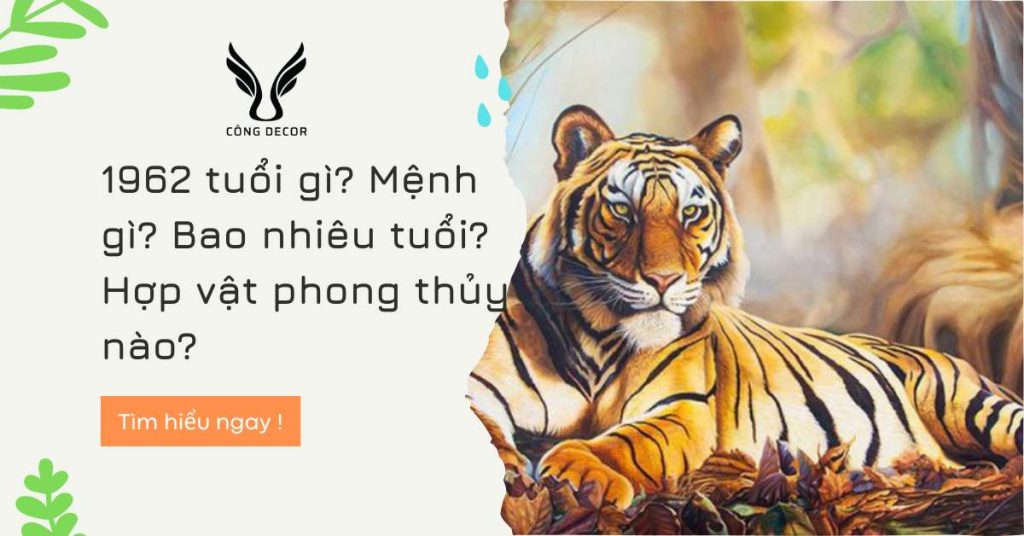 1962 tuổi gì? Mệnh gì? Bao nhiêu tuổi? Hợp vật phong thủy nào?