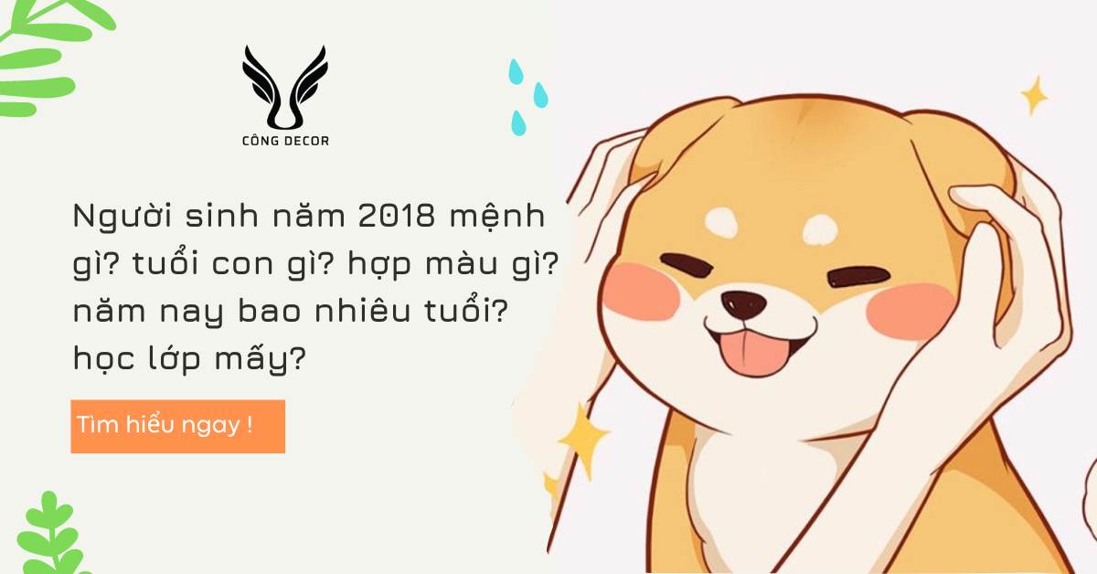 Người sinh năm 2018 mệnh gì? tuổi con gì? hợp màu gì? năm nay bao nhiêu tuổi? học lớp mấy?