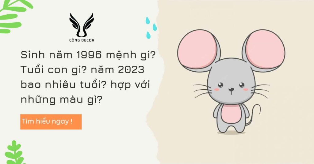 Sinh năm 1996 mệnh gì? Tuổi con gì? năm 2023 bao nhiêu tuổi? hợp với những màu gì?