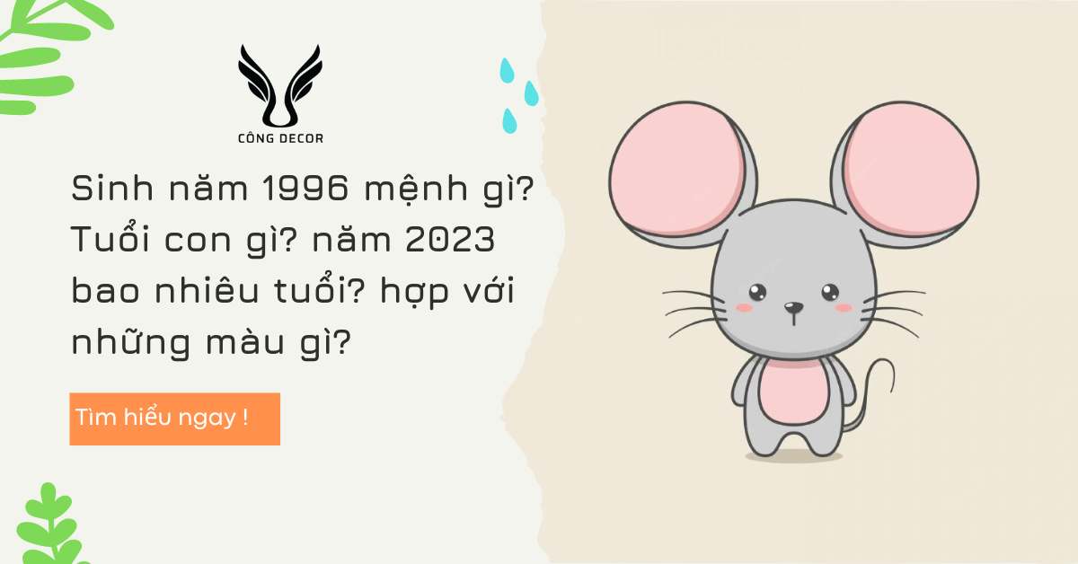 Sinh năm 1996 mệnh gì? Tuổi con gì? năm 2023 bao nhiêu tuổi? hợp với những màu gì?