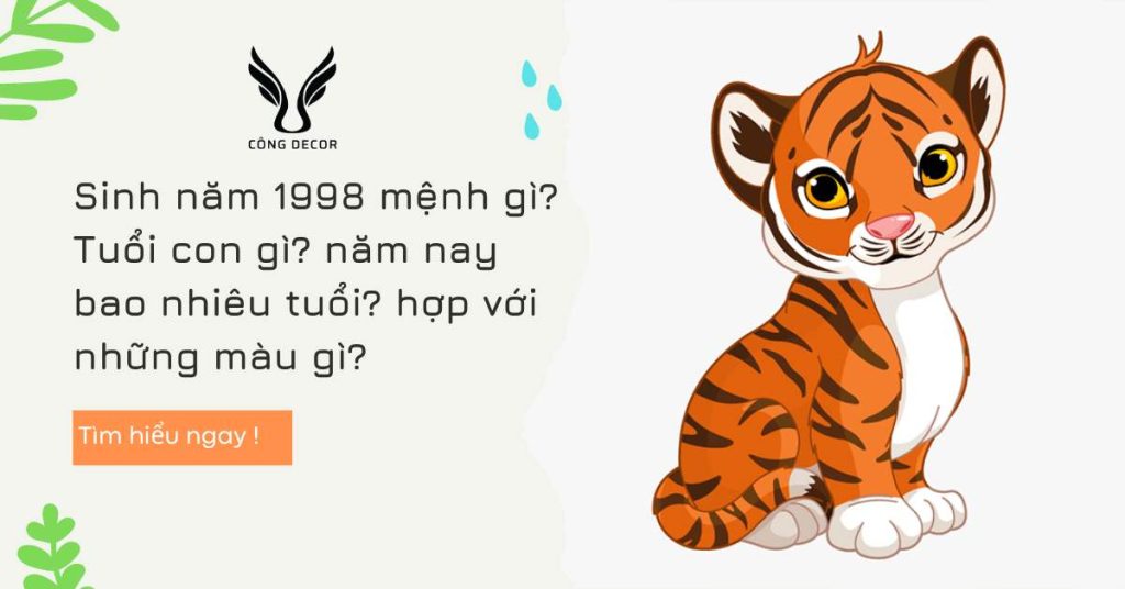 Sinh năm 1998 mệnh gì? Tuổi con gì? năm nay bao nhiêu tuổi? hợp với những màu gì?