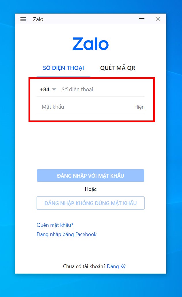 Các bước đăng nhập Zalo trên máy tính