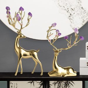 Hươu Sika Gắn Đá Cao Cấp