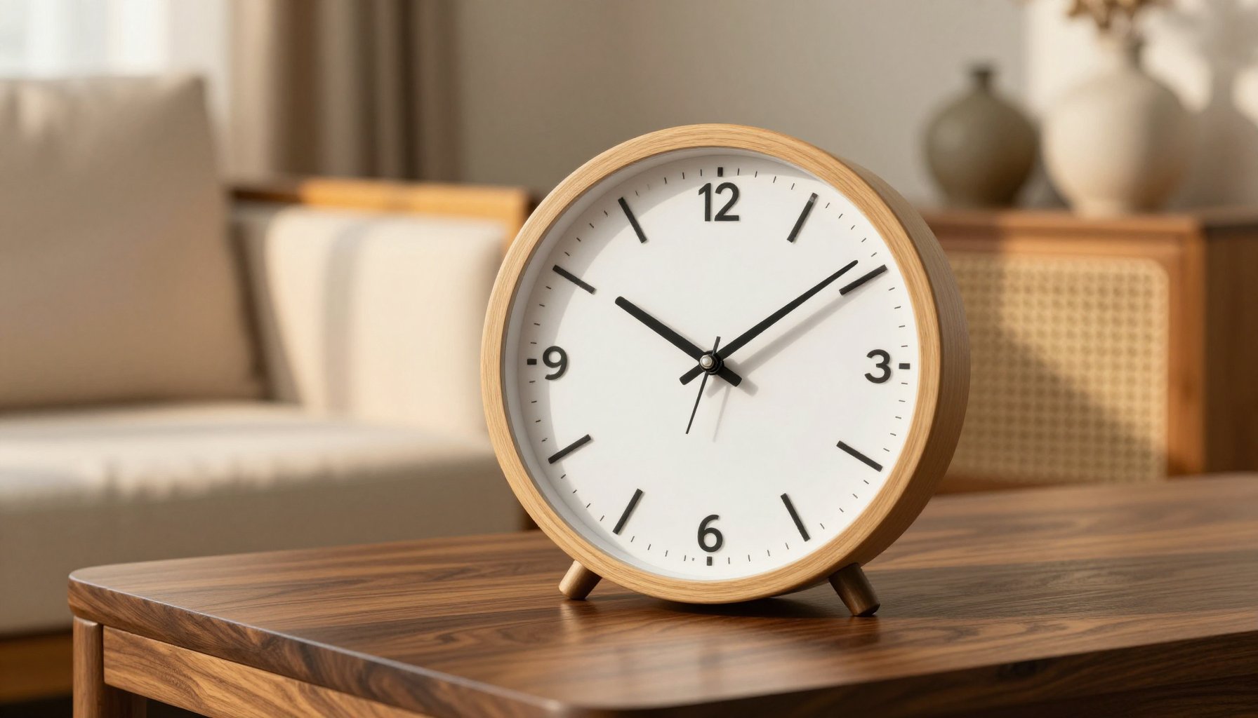 Đồng hồ tối giản decor phòng khách hiện đại