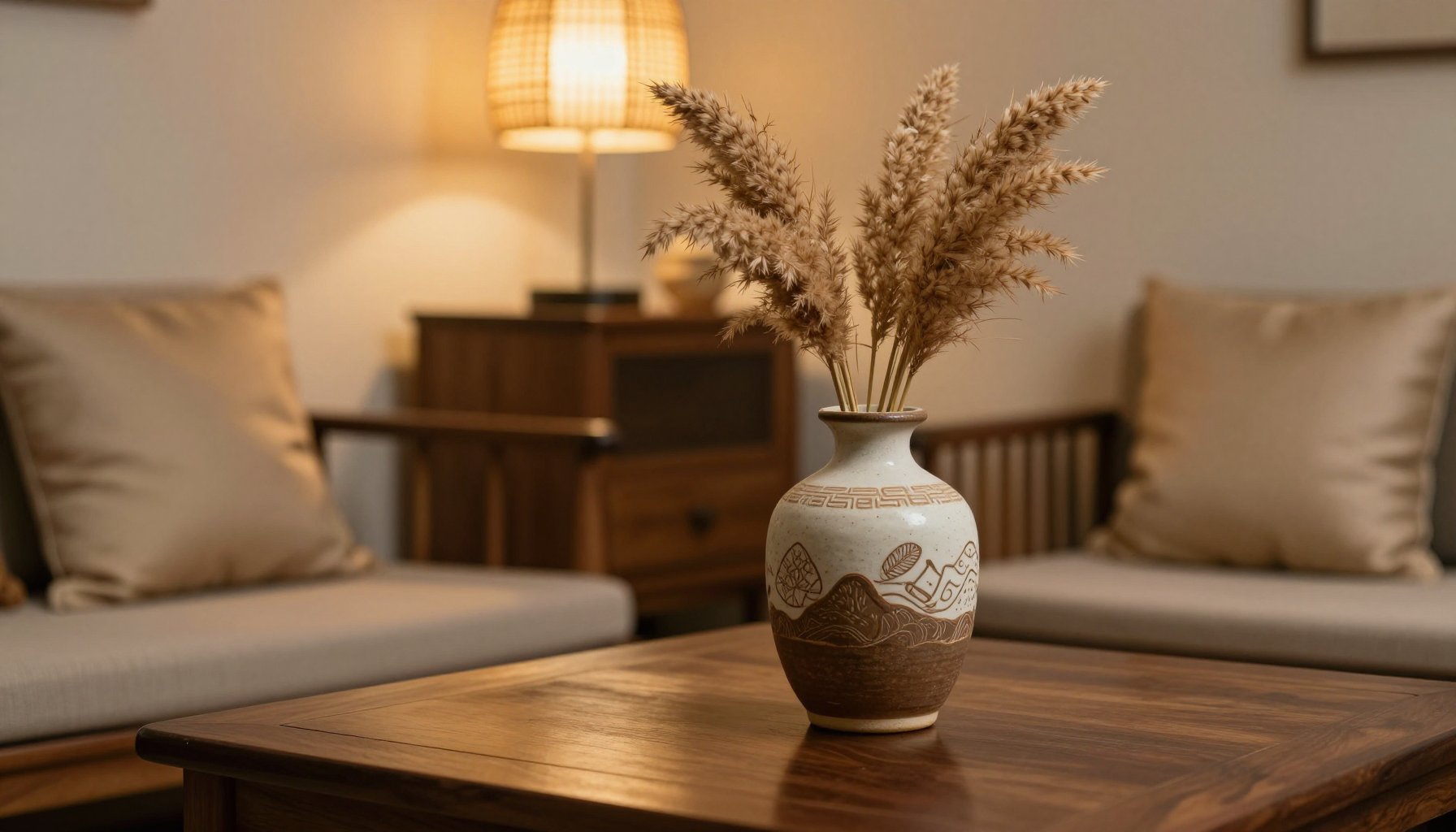 Bình hoa decor bàn ăn không che tầm nhìn cho phòng ăn gia đình